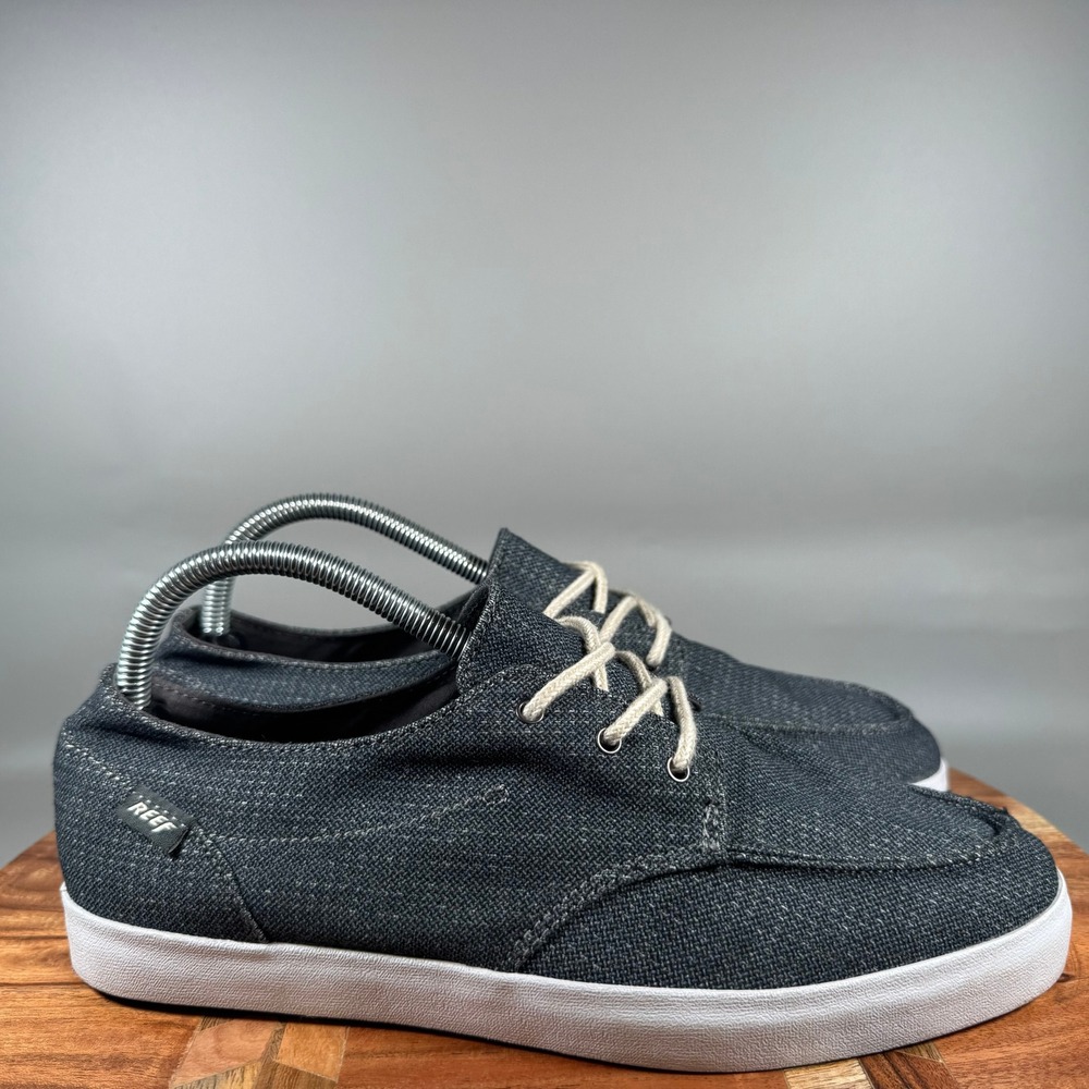 Reef Deck Hand 2 TX Mens 8 Charcoal Grey Low Top Moc Toe Sneakers RF003342